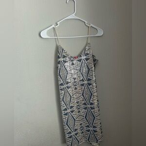 Sparkly blue and white mini dress